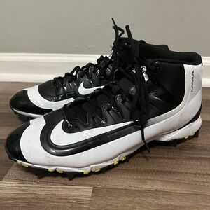 Nike Mens Baseball Cleats 13 Black White Huarache 2K Filth Keystone Turf Mid Top